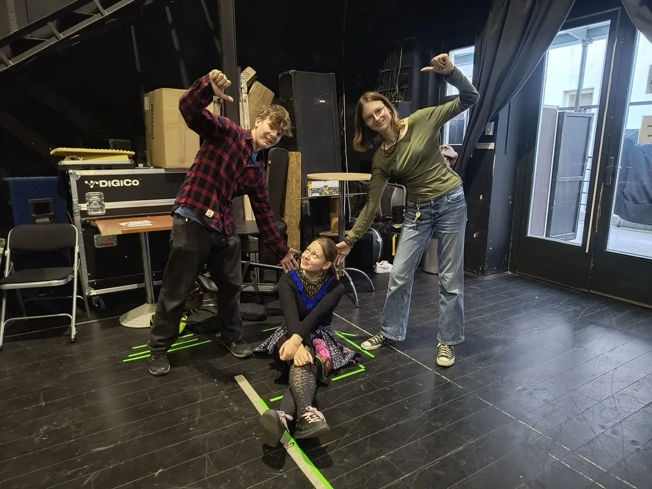 Magdaléna and fellow actors at a Memory of Nations Theatre rehearsal in 2026